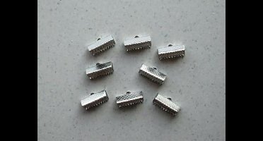 Koordsluiting klem met oog 16x6 millimeter platinum 8Stuks