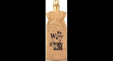 Cadeauverpakking - fles - It's Wine O'clock - Jute - 42 cm - Paper Dreams