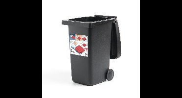 Container sticker Slapende ogen illustratie - Een illustratie van een kind met slapende ogen in bed Klikosticker - 40x40 cm - kliko sticker - weerbestendige containersticker