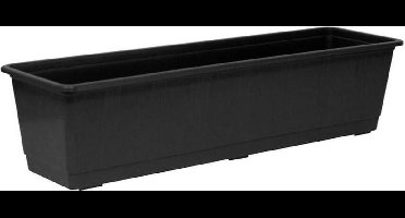 Geli Plantenbak kunststof - grijs - 60 x 17,5 x 14,5 cm - Bloembakken/plantenbakken voor binnen/buiten