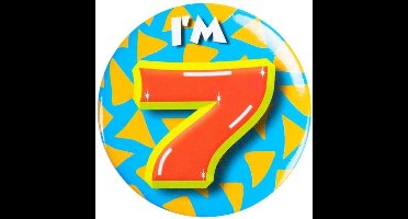 Verjaardags button I am 7