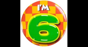 Verjaardags button I am 6