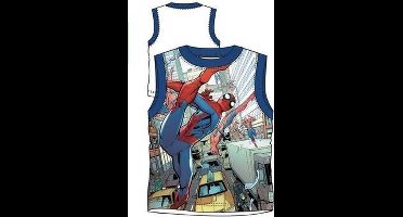 Marvel Spiderman mouwloos t-shirt - wit - maat 122/128 (8 jaar)