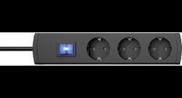 Kopp 232605019 Stekkerdoos met schakelaar 3-voudig Antraciet Randaarde stekker 1 stuk(s)