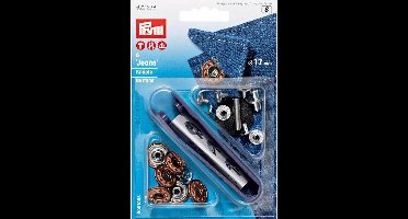 PRYM JEANSKNOPEN, OPEN KAP STER, 17MM, OUD BRONS, PER PAKJE (6 STUKS).