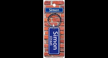 Paper Dreams Sleutelhanger Straatnaam Simon 9 Cm Staal Blauw