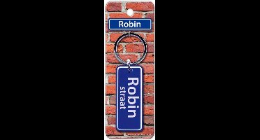 Paper Dreams Sleutelhanger  Straatnaam Robin 9 Cm Staal Blauw
