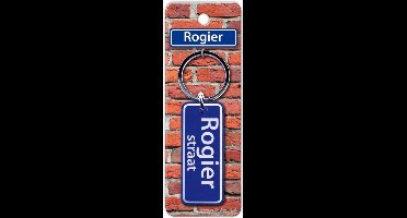 Paper Dreams Sleutelhanger Straatnaam Rogier 9 Cm Staal Blauw