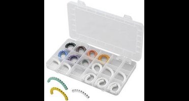 TRU COMPONENTS ECMKS-1 Markeerclip Opdruk 0 - 9, L, N, R, S, T, PE, +, - Buitendiameter 1 tot 3 mm