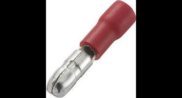 TRU COMPONENTS 1572193 Ronde connector 0.50 mm² 1 mm² Stift-Ø: 4 mm Deels geïsoleerd Rood 100 stuk(s)