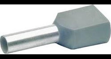 Klauke 87412 Dubbele adereindhulzen 4 mm² Deels geïsoleerd Grijs 100 stuk(s)