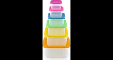 Herzberg 6-in-1 vierkante voedselopslagcontainer set