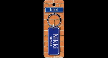 Paper Dreams Sleutelhanger Straatnaam Nikki 9 Cm Staal Blauw