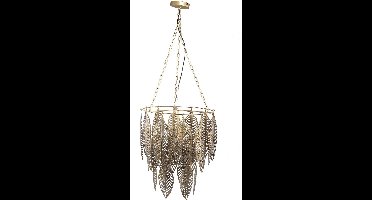 PTMD Tavy Hanglamp Bladeren - H57 x Ø46,5 cm - Ijzer - Goud