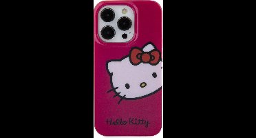 iPhone 15 Pro Max Backcase hoesje - Hello Kitty - Effen Roze - TPU (Zacht)