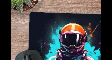 Muismat XXL 50x50 cm - Bureau onderlegger - Bureau mat Astronaut - Neon - Gaming - Ruimte - Bureaumat - Gaming mousepad xl - Bureaulegger groot - Computer deskmat - Geschikt voor Gaming Muis en Gaming PC set-up