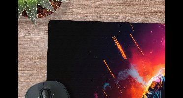 Muismat XXL 100x50 cm - Bureau onderlegger - Bureau mat Astronaut - Neon - Gaming - Ruimte - Bureaumat - Gaming mousepad xl - Bureaulegger groot - Computer deskmat - Geschikt voor Gaming Muis en Gaming PC set-up
