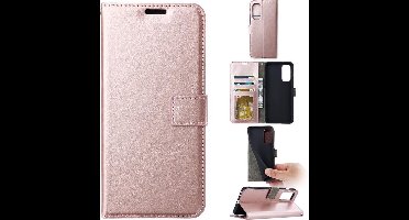 LuxeBass Boekhoesje geschikt voor Oppo A94 (5G) - Rosegoud gsm hoesje - telefoonhoes - telefoonhoesjes