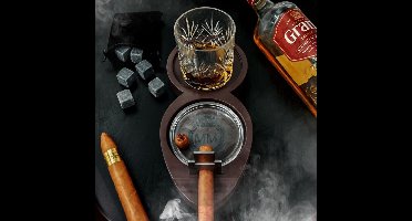 Whiskey & Sigaarhouder - Stijlvolle houder - Whiskey & Cigar Tray - MikaMax