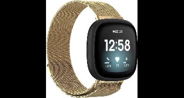 Shop4 - Geschikt voor Fitbit Sense Bandje - Small Metaal Goud