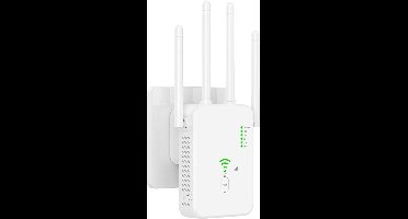 RVV® Wifi Versterker Stopcontact - Wifi Versterker - 1200 Mbit/s - 4 Antennes, wit, ‎15cm x 12cm x 8cm