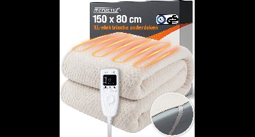 Monzana Warmtedeken - Elektrisch Fleece 150x80cm 5 Standen - Crème