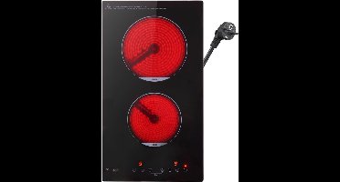 RVV® Elektrische Kookplaat 4 Pits - Elektrische Fornuis - Elektrische Kookplaat Vrijstaand - 4 Kookzones - Kinderslot - Rood 52cm x 29cm x 6cm