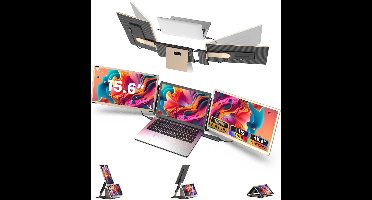 Kwumsy Portable Monitor for Laptop - 15.6 inch FHD 1080P Portable Screen, Monitor with Support 90°-235° Rotation, Compatible with Wins/Mac/PC (HDMI/Type-C/H5-T)