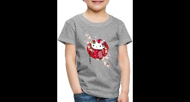 Hello Kitty In Een Rode Kimono En Kersenbloesems Premium T Shirt Kinderen