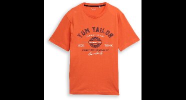 Tom Tailor - T-shirt met logoprint - Maat S - pale red