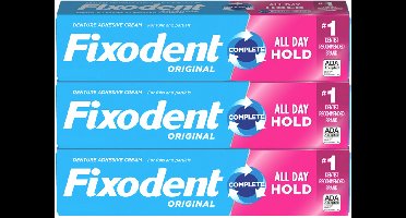 Fixodent Original Complete - Tandprothese Crème - 3-pack 68 g met zink