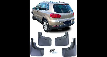 Spatlappenset Spatlap Spatlappen Geschikt voor VW Tiguan 5N (2007-2018) Voor + Achter Zwart