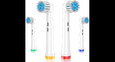 Vervangende Tandenborstelkoppen Compatibel met Oral-B Elektrische Tandenborstels, 4 Stuks, Extra Zachte Borstels voor Gevoelige Tandenplak, Ronde Kop Passend voor Braun Grepen 3756 3757 3765 3744 3709 3762 4739