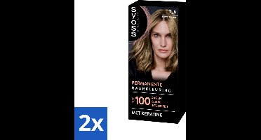 SYOSS - Coloration 7-6 Middenblond - Haarverf - Grijsdekking - Vermindert Haarbreuk - Voordeelverpakking - 2 stuks