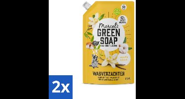 Marcel's Green Soap - Wasverzachter - Navulling - Katoen & Vanille - Zachte frisheid- 30 Wasbeurten - 750 ml - Voordeelverpakking - 2 stuks