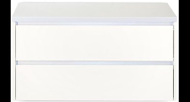 Dante Badmeubelset 100 cm - Wit Hoogglans - Wastafelbovenblad