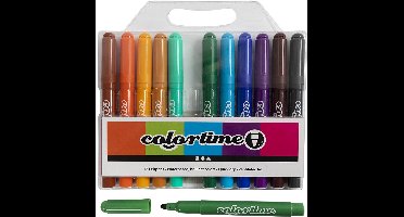 Colortime stiften, lijndikte 5 mm, extra kleuren, 12 stuk/ 1 doos