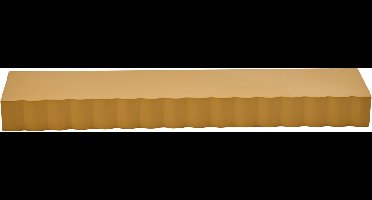 Wandplank Weaves - Okergeel Metaal - 60x5x15 cm (BxHxD) - Golvende Rand