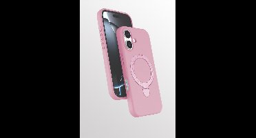 Hoesje Geschikt voor iPhone 17 hoesje zacht siliconen Licht Roze - Liquid Backcover ring hoesje Geschikt voor Magsafe