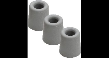 Benson Deurbuffers / deurstoppers rubbers - 3x - grijs - 60 x 40 mm - met schroefbevestiging