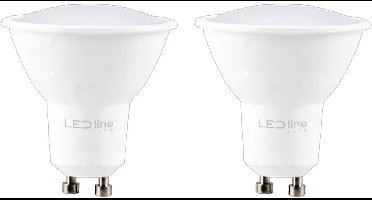 LED line LED Spot GU10 - 7W (vervangt 40W) - 600lm - Ø50mm - 230V - Energiezuinig - 2 stuks