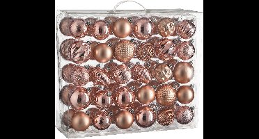 Mica Decorations Kerstballen Set - 60 Stuks - Ø7 cm - Onbreekbaar - Roze