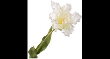 Silk-ka Kunstbloem-Zijden Bloem Tulp Steel Wit-Geel 71 cm