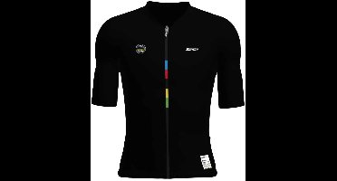 Santini Uci World Champion Mondo 2025 Korte Mouw Wielertrui Zwart M