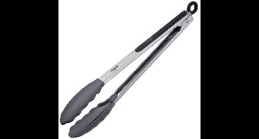 Westmark Serveertang, Met siliconen messen en rubberen handgrepen, Lengte: 34 cm, Roestvrij staal/kunststof/siliconen, Classic Silicone Maxi, Zilver/Zwart, 16182270