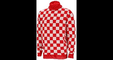 Apollo Carnaval verkleed trui Brabant - coltrui - rood/wit geblokt - dames / heren - turtleneck XL