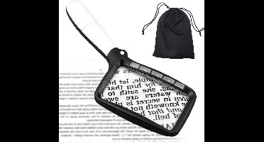 Nordivar - Opvouwbaar Vergrootglas met Licht, Handvergrootglas 3X Vergroting, LED Verstelbare Helderheid, Boekvergrootglas voor Senioren en Ouderen met Slechtziendheid