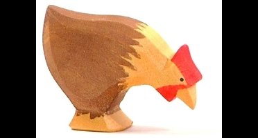 Ostheimer houten haan bruin speelfiguur handgemaakt en beschilderd.