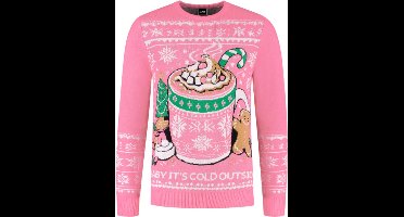 Foute Kersttrui - Marshmallows - Roze - Volwassenen - Maat XL