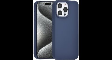 TUNIQ telefoonhoesje voor Apple iPhone 15 Pro Max - Siliconen backcover - Donkerblauw